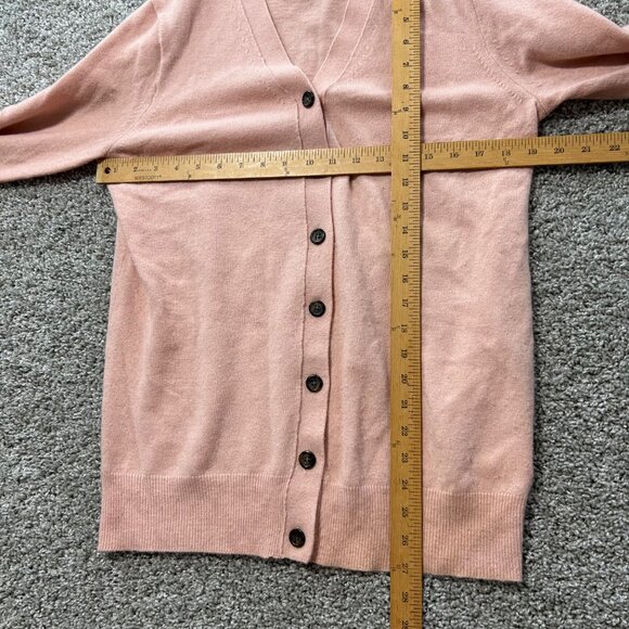 J Crew Women's Sz Medium Wool Cashmere Pink Long Cardigan Sweater - Picture 4 of 7
